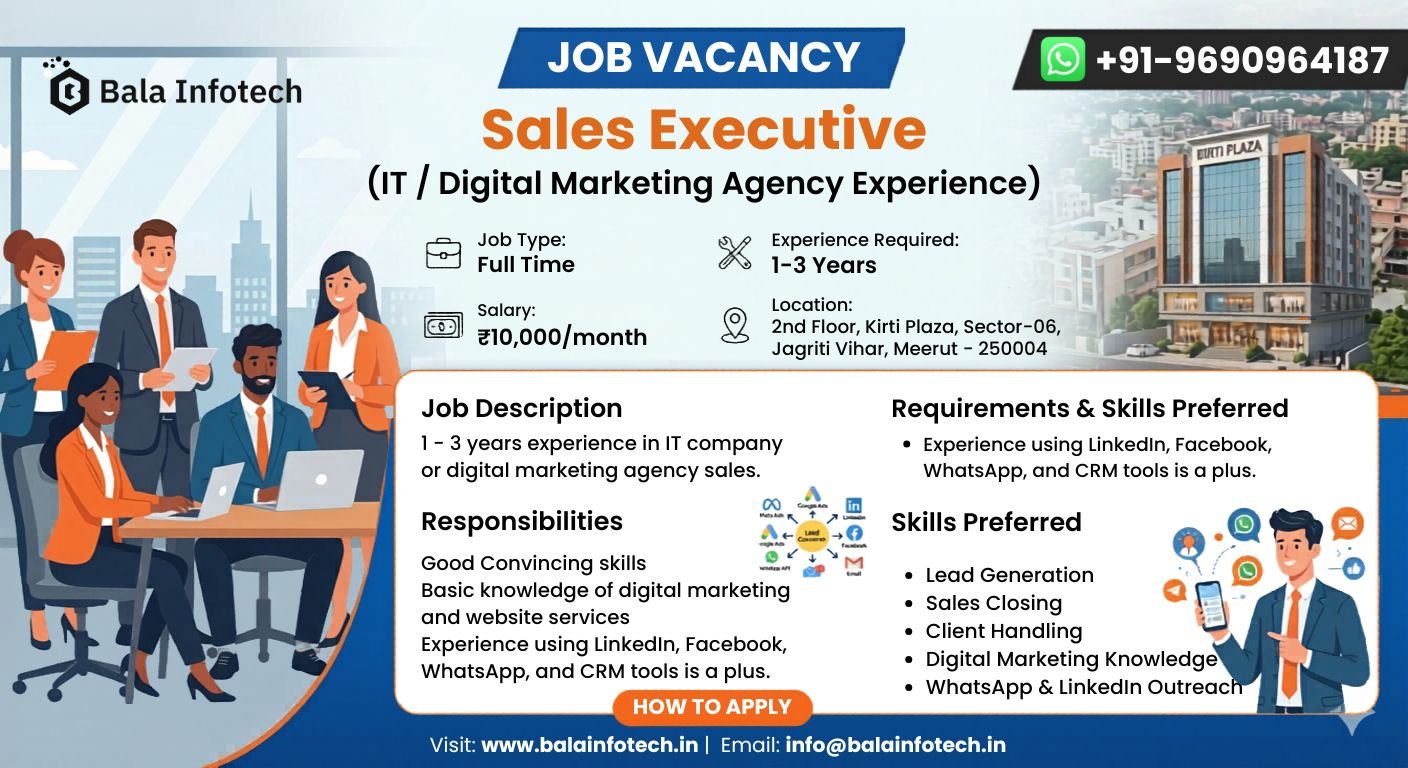 Sales Executive (IT / Digital Marketing Agency Experience)